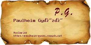 Paulheim Győző névjegykártya